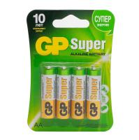 Алкалиновые батарейки GP Super Alkaline 15A AA (GP 15A-2CR4), упак. 4 шт. БЛИСТЕР 4891199000034