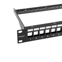 Патч-панель 19" Панель коммутационная наборная 19", 1U, 24 порта, UTP REXANT PRO (02-0053) 02-0053