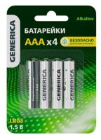 Батарейка щелочная Батарейка Alkaline LR03/AAA GENERICA (4 шт) (ABT-LR03-ST-L04-G) ABT-LR03-ST-L04-G