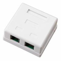 Розетка RJ-45 Розетка компьютерная внешняя, 2-порта RJ-45 (8P8C), UTP CAT 6 REXANT (03-0136) 03-0136