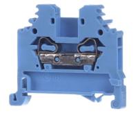 Клемма проходная на DIN-рейку с боковым подключением WAGO 280-104 клемма 2-х проводная синия 280-104